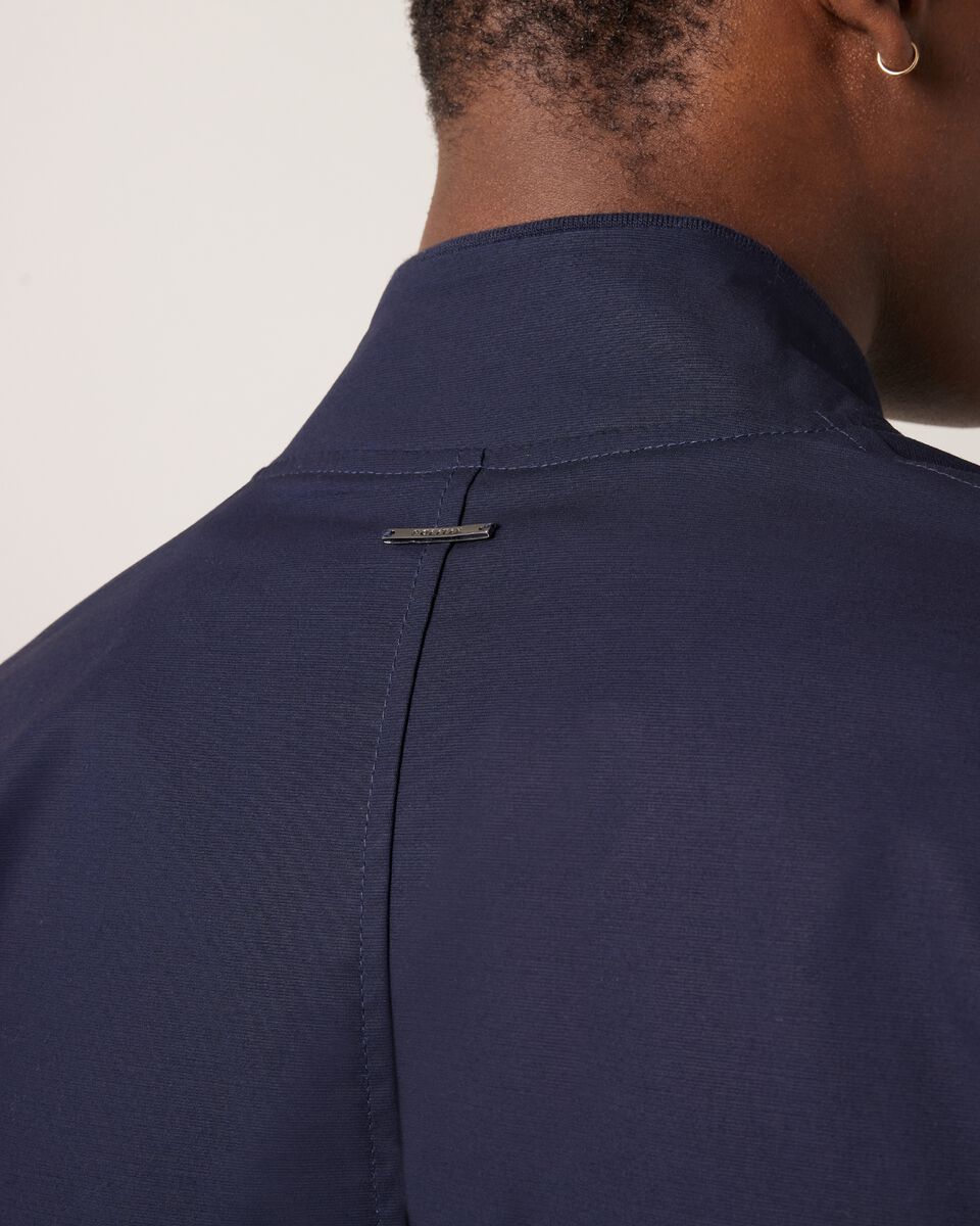 Cotton Stretch Bomber Jacket, Navy, hi-res
